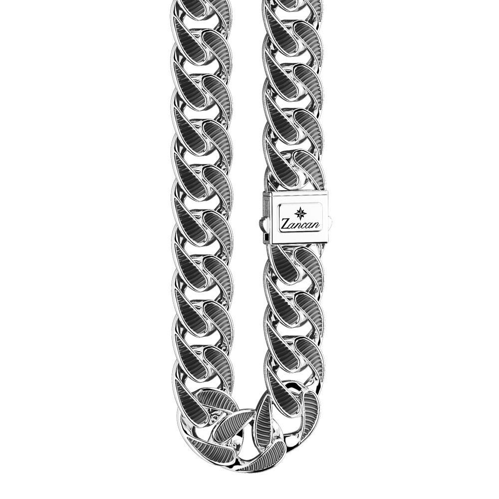 Zancan Collana a grumetta larga Zancan con finiture striate in colore nero Soddisfazione Garantita