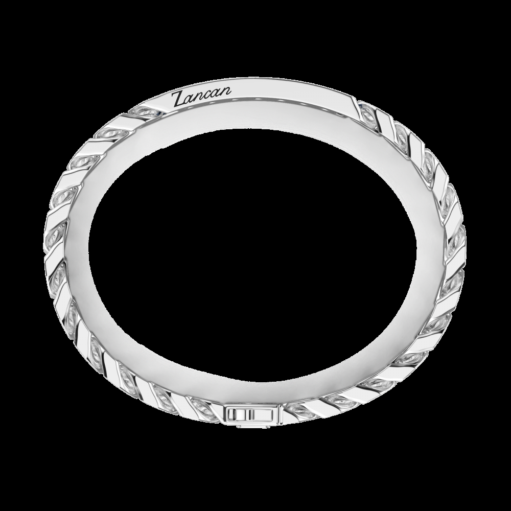 Zancan Bracciale a grumette Zanca in argento con targa e pietre nere Negozi Online