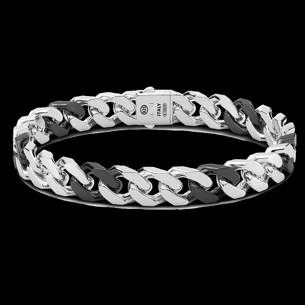 Zancan Bracciale a grumette Zanca in argento e ceramica