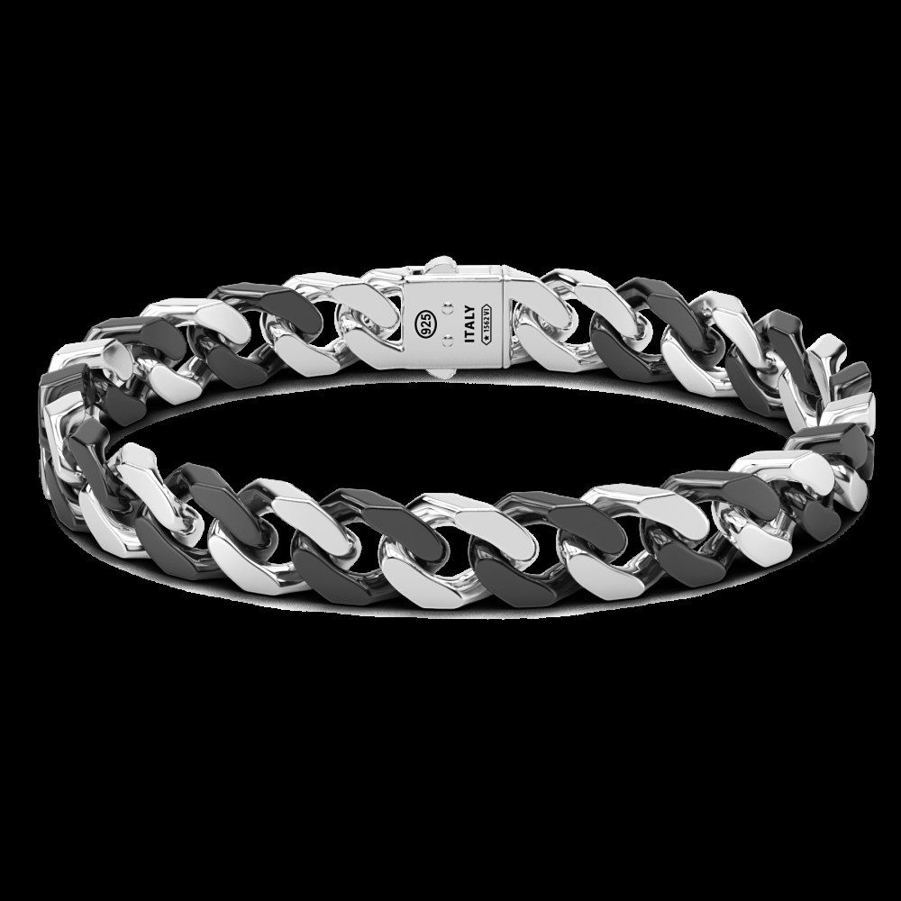 Zancan Bracciale a grumette Zanca in argento e ceramica