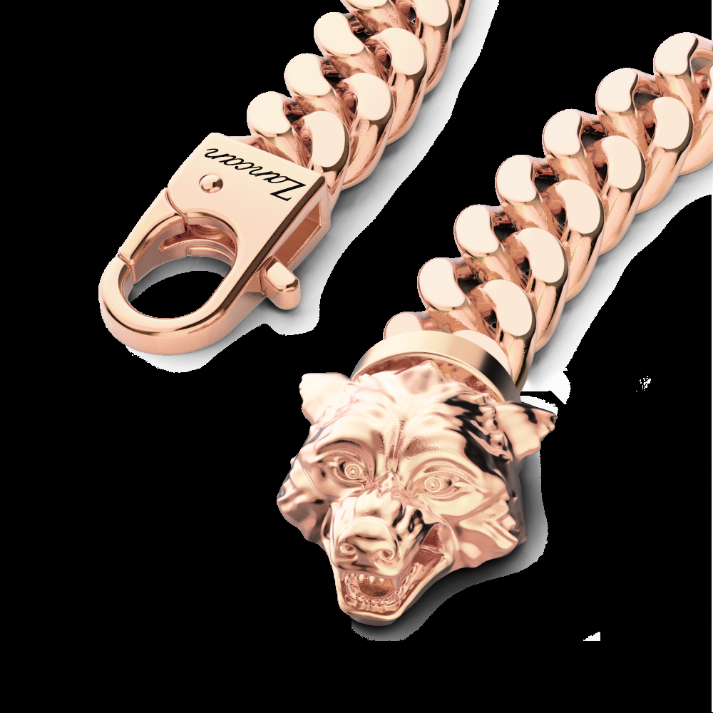 Zancan Bracciale a grumetta Zancan in argento con chiusura a testa di lupo Presa