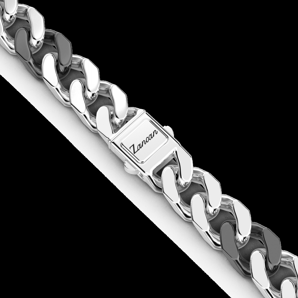 Zancan Collana a grumette Zanca in argento e ceramica nera Fornitura limitata