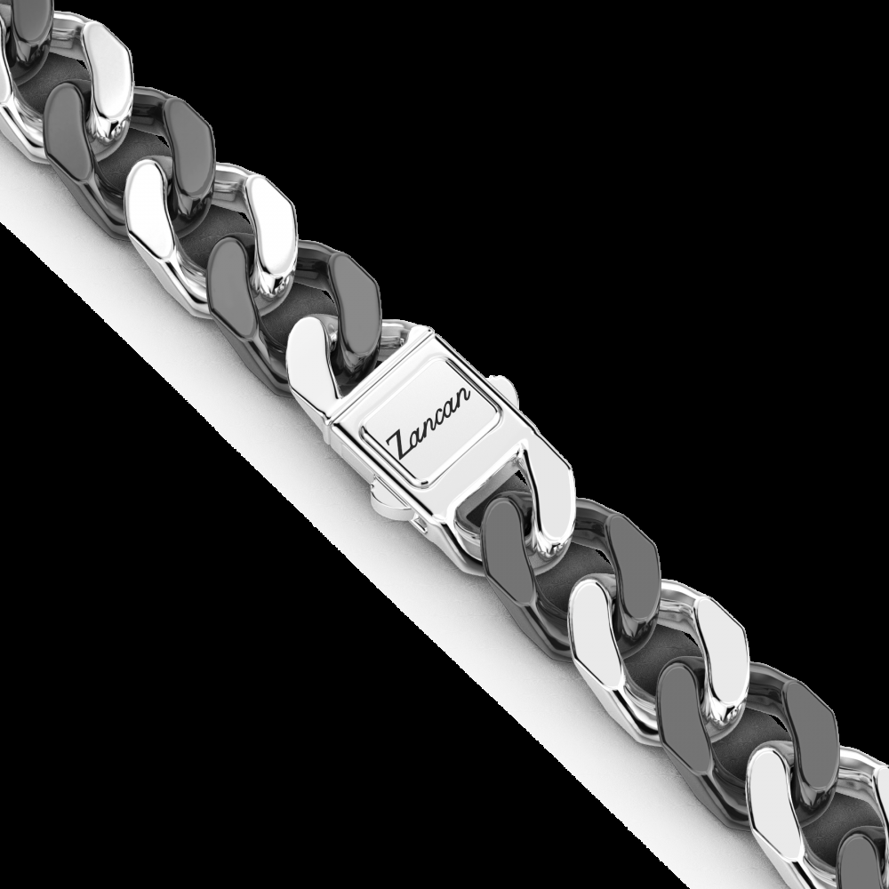Zancan Collana a grumette Zanca in argento e ceramica nera Shopping online
