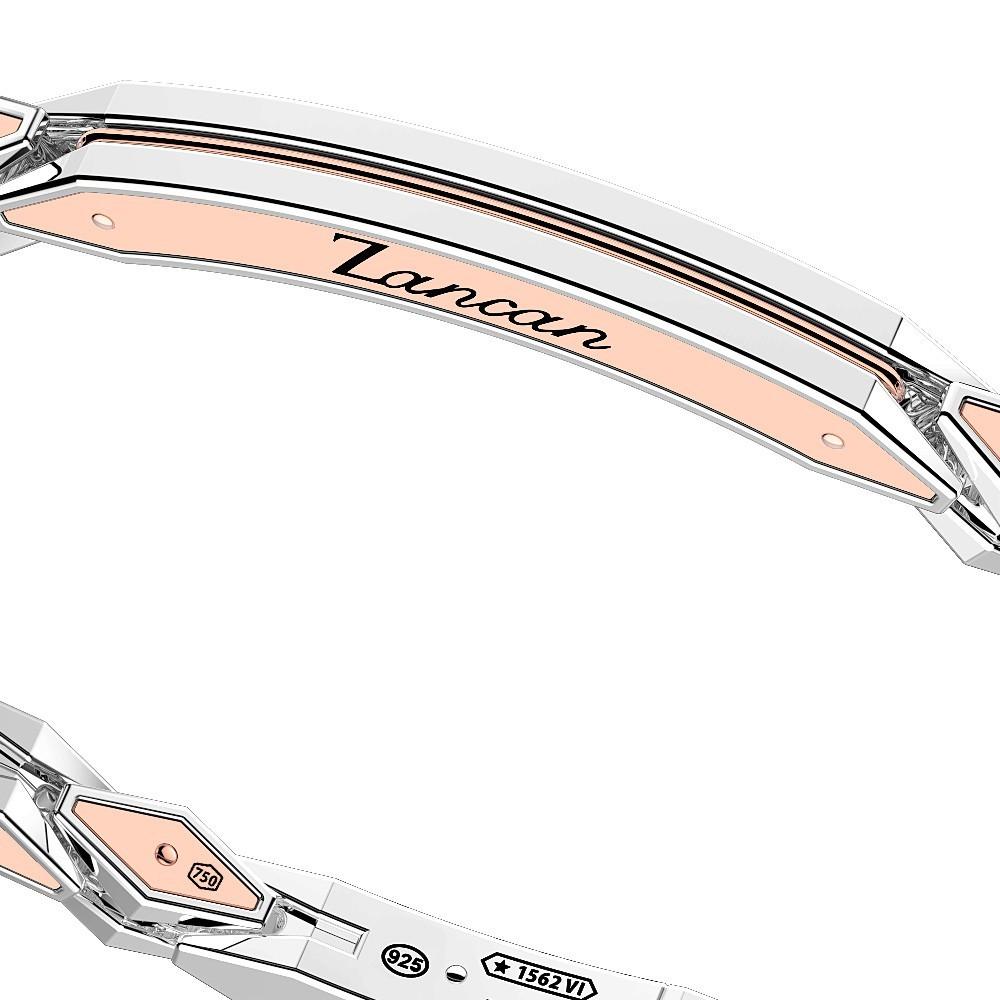 Zancan Bracciale Zancan in oro rosa 18k ed argento con targa Ritorno libero