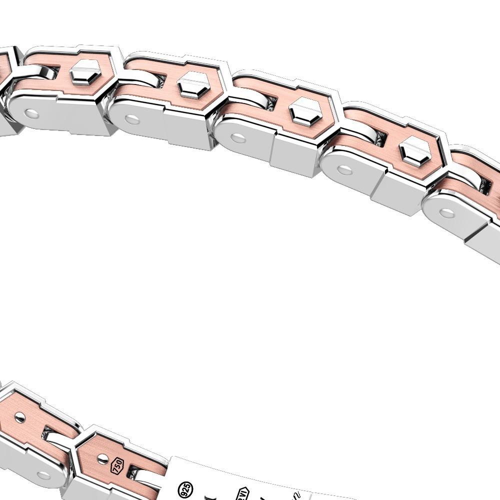 Zancan Bracciale solo maglia Zancan in oro rosa 18k ed argento Sostegno trimestrale