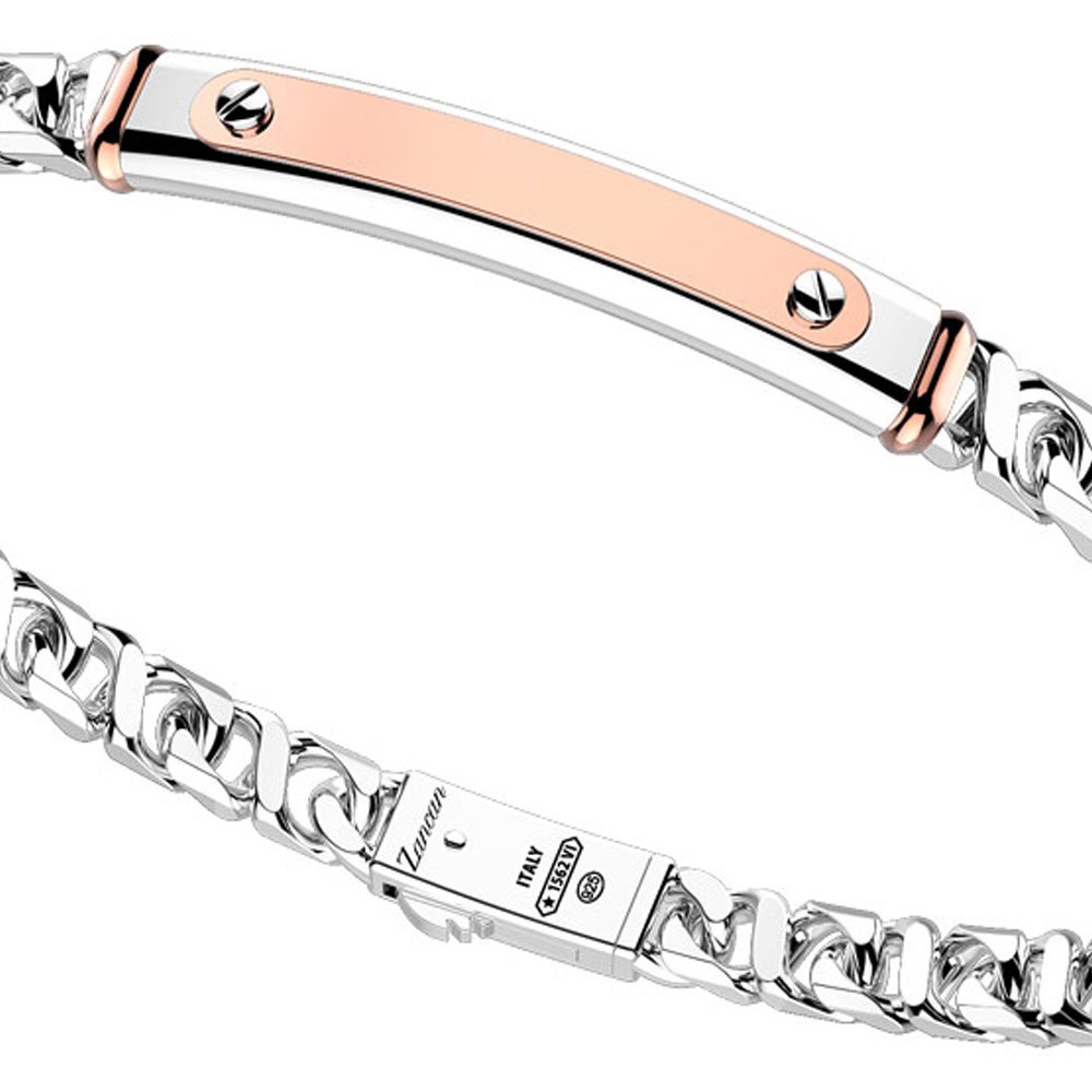 Zancan Bracciale a grumetta Zancan in argento con targa ed inserti in oro rosa Limitato a 3 giorni