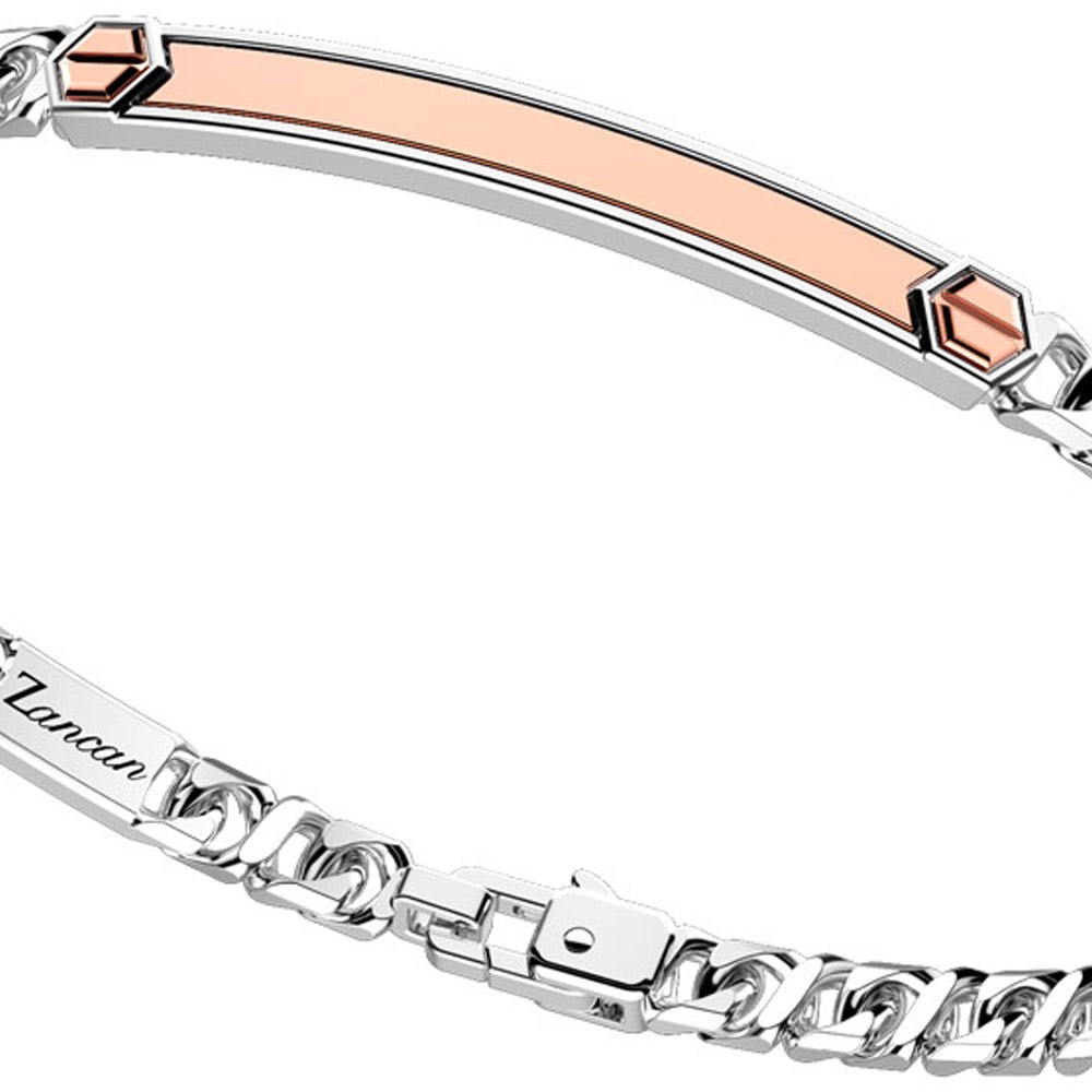 Zancan Bracciale a grumetta Zancan in argento con targa ed inserti in oro rosa 50% di sconto per tempo limitato