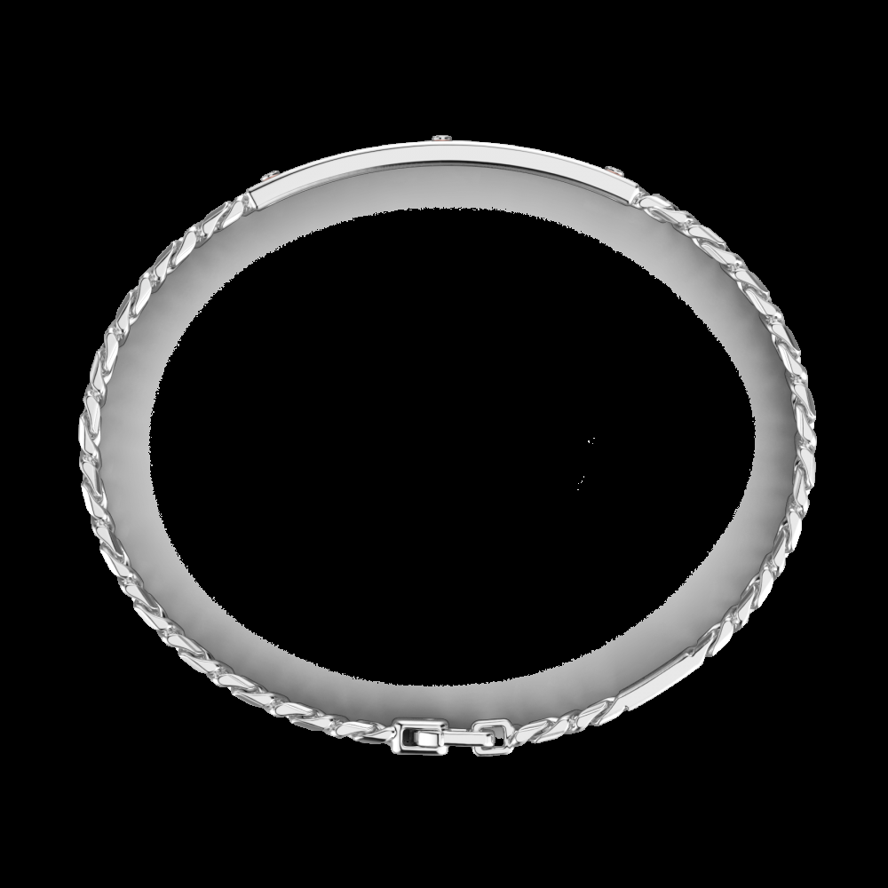 Zancan Bracciale a grumetta Zancan in argento con targa ed inserti in oro rosa In Linea
